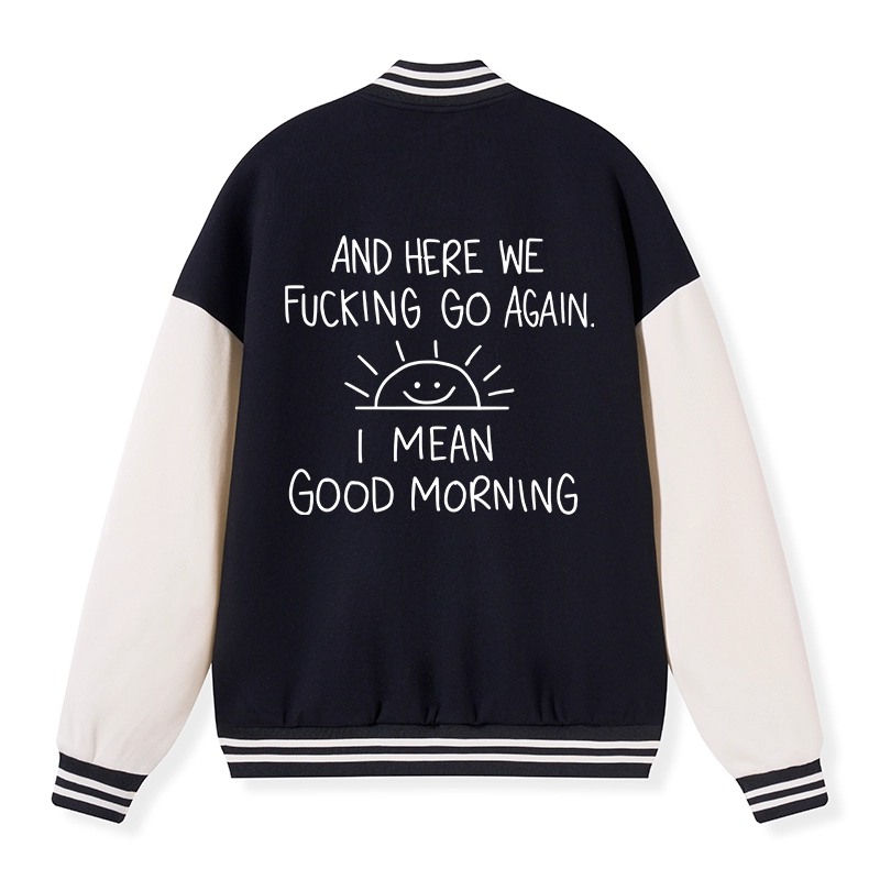 Tokyo-Tiger Different Meanings Of "Good Morning" Embroidery Varsity Jacket