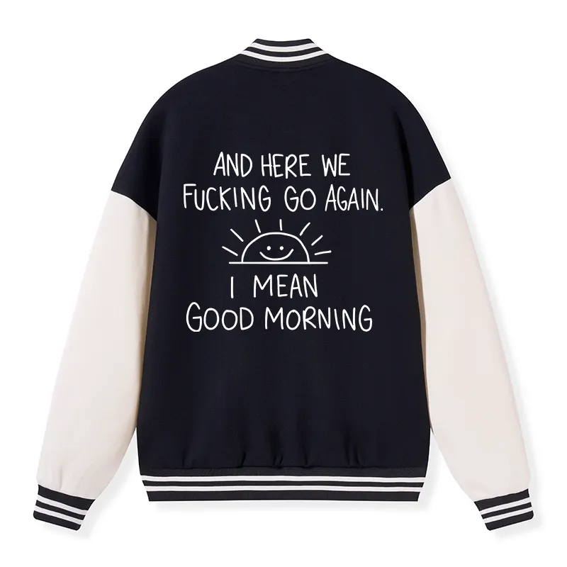Tokyo-Tiger Different Meanings Of "Good Morning" Embroidery Varsity Jacket