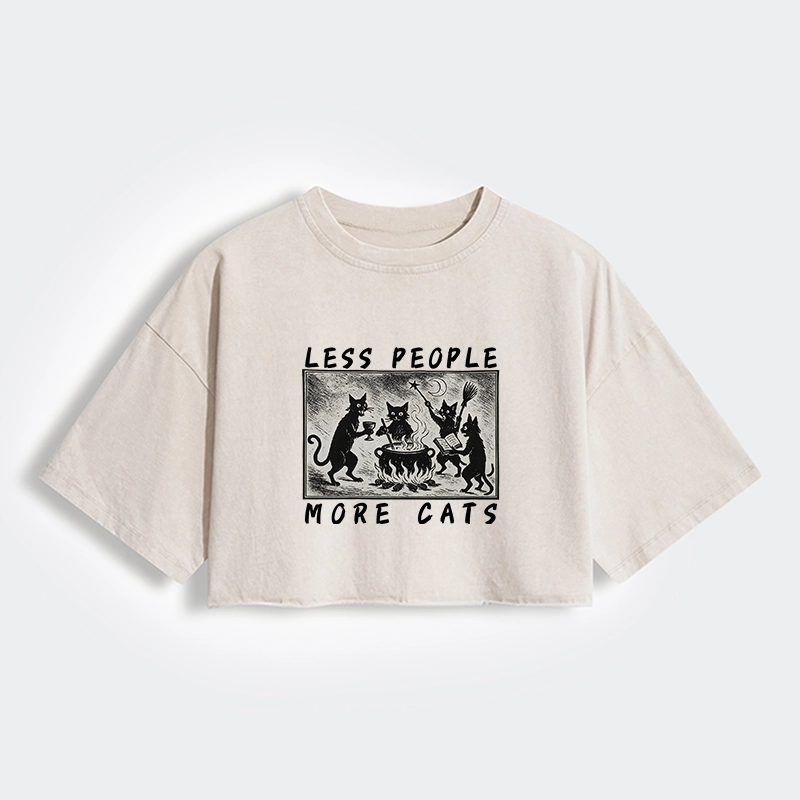 Tokyo-Tiger Cat Sacrifice Ceremony Women's Washed Crop T-Shirt