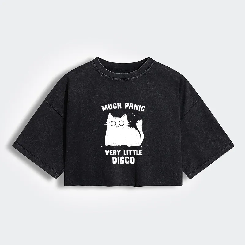 Tokyo-Tiger More Disco Funny Women's Washed Crop T-Shirt