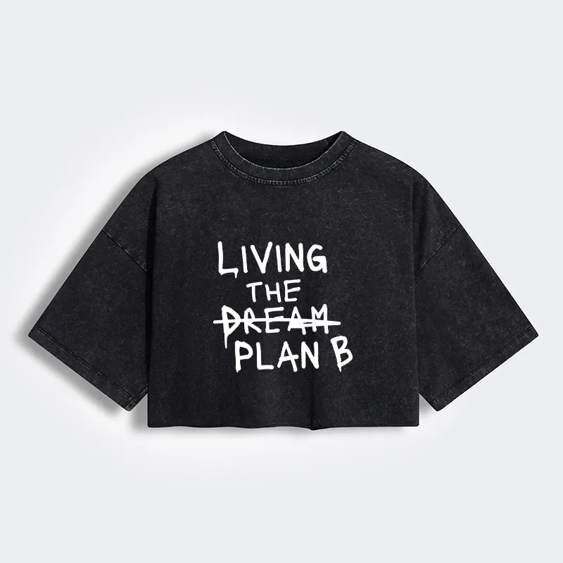 Tokyo-Tiger Implement Plan B Women's Washed Crop T-Shirt