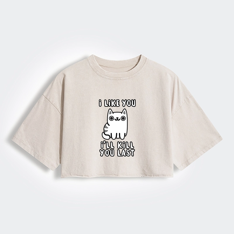 Tokyo-Tiger Cats And Humans Have A Love-hate Relationship Women's Washed Crop T-Shirt