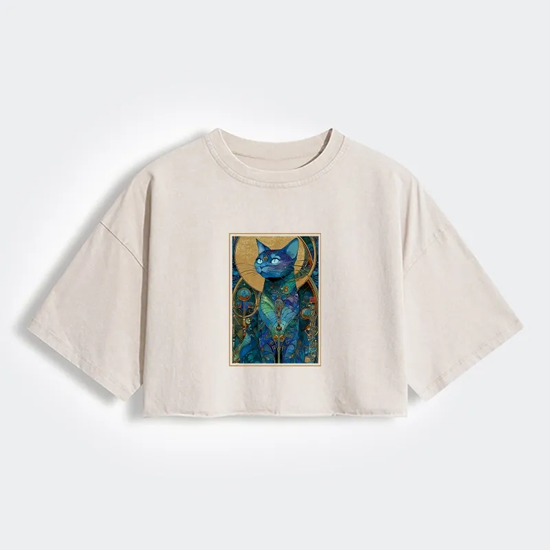 Tokyo-Tiger The Cat’s Plan To Rule Them All Women's Washed Crop T-Shirt