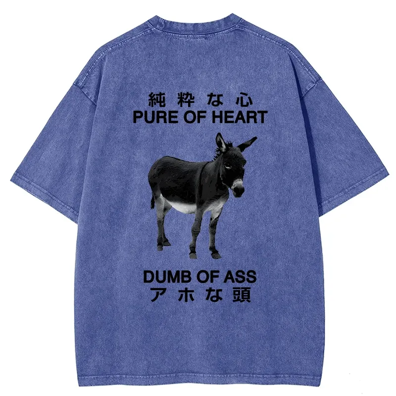 Tokyo-Tiger Pure Of Heart Dumb Of Ass Back Washed T-Shirt