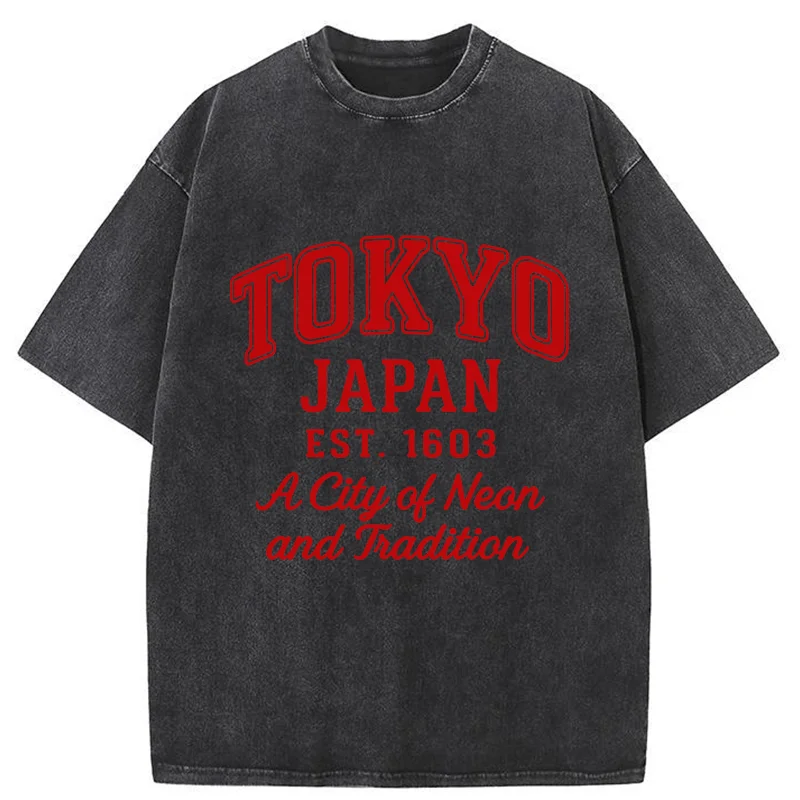 Tokyo-Tiger Tokyo Japan Retro Washed T-Shirt