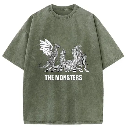 Tokyo-Tiger Monsters Crossing The Road Washed T-Shirt