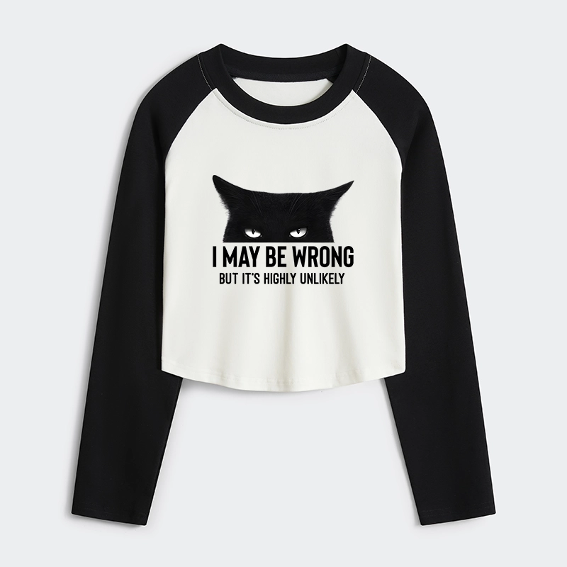Tokyo-Tiger Cat Can Do No Wrong Women's Crop Raglan T-Shirt