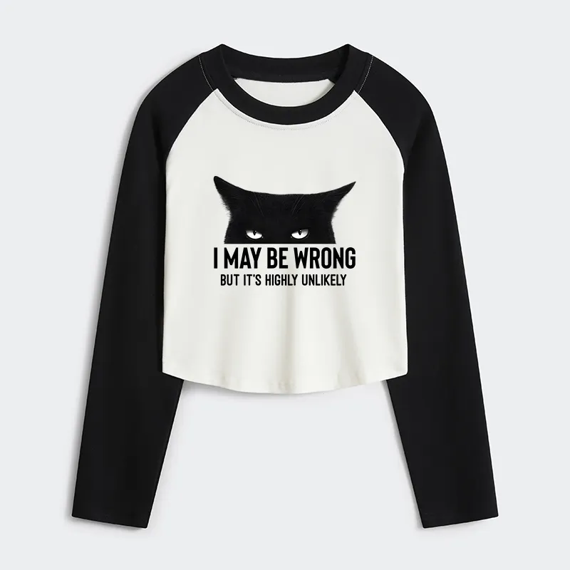 Tokyo-Tiger Cat Can Do No Wrong Women's Crop Raglan T-Shirt
