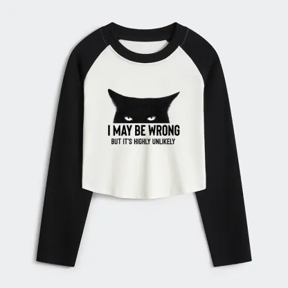 Tokyo-Tiger Cat Can Do No Wrong Women's Crop Raglan T-Shirt