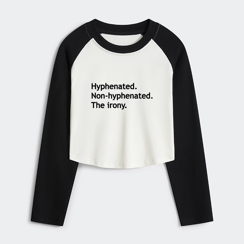 Tokyo-Tiger Hyphenated Funny Women's Crop Raglan T-Shirt