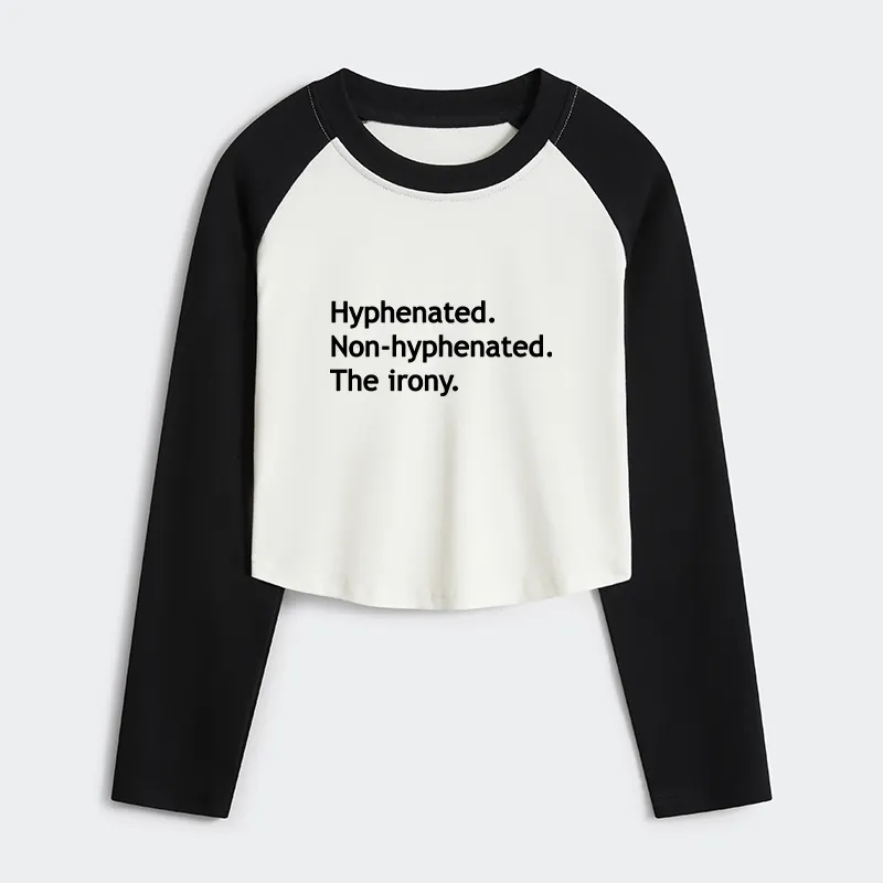 Tokyo-Tiger Hyphenated Funny Women's Crop Raglan T-Shirt