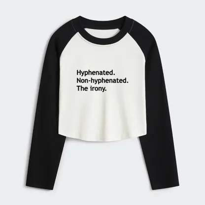 Tokyo-Tiger Hyphenated Funny Women's Crop Raglan T-Shirt