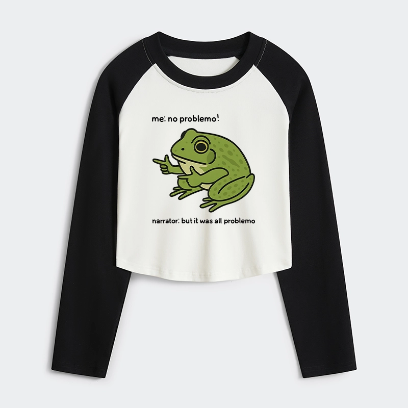 Tokyo-Tiger Stupid Frog Meme Women's Crop Raglan T-Shirt