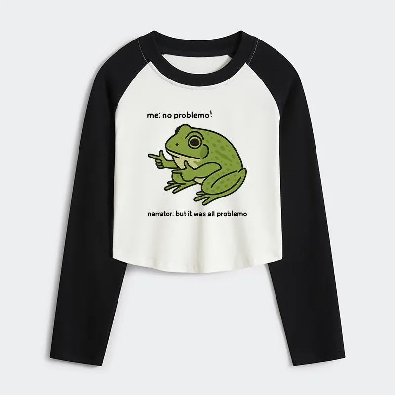 Tokyo-Tiger Stupid Frog Meme Women's Crop Raglan T-Shirt