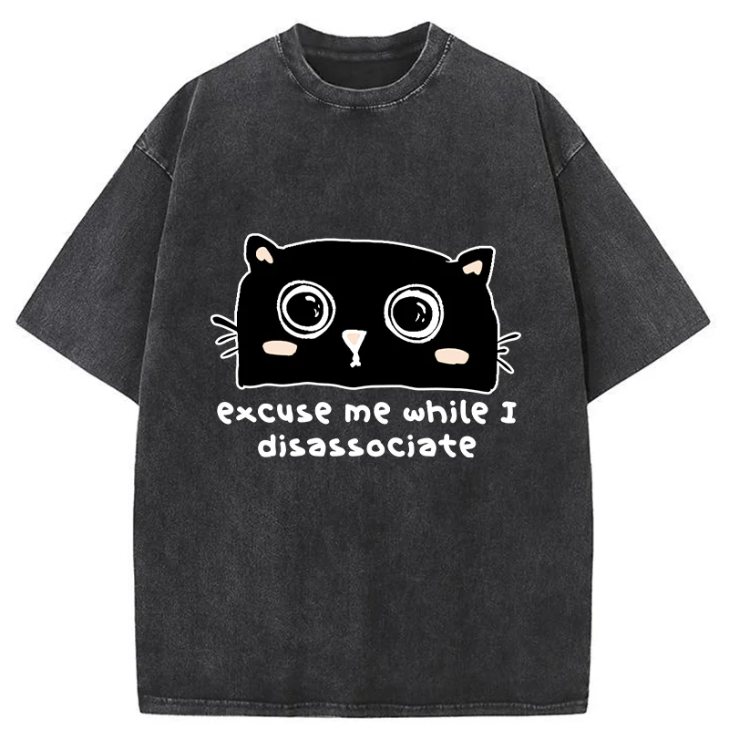 Tokyo-Tiger Dissociate Funny Cat Washed T-Shirt