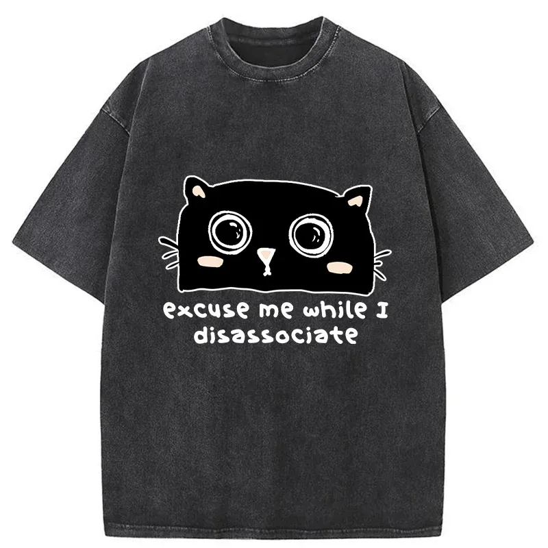 Tokyo-Tiger Dissociate Funny Cat Washed T-Shirt