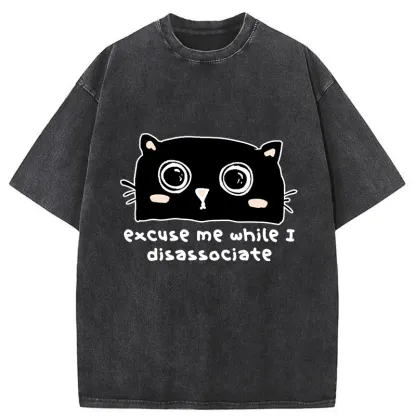 Tokyo-Tiger Dissociate Funny Cat Washed T-Shirt