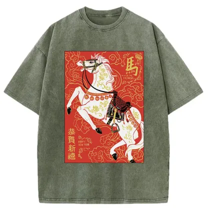 Tokyo-Tiger 2026 Year Of The Horse Washed T-Shirt
