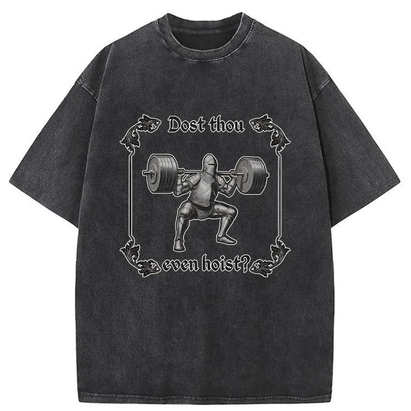 Tokyo-Tiger Knight Fitness Funny Washed T-Shirt