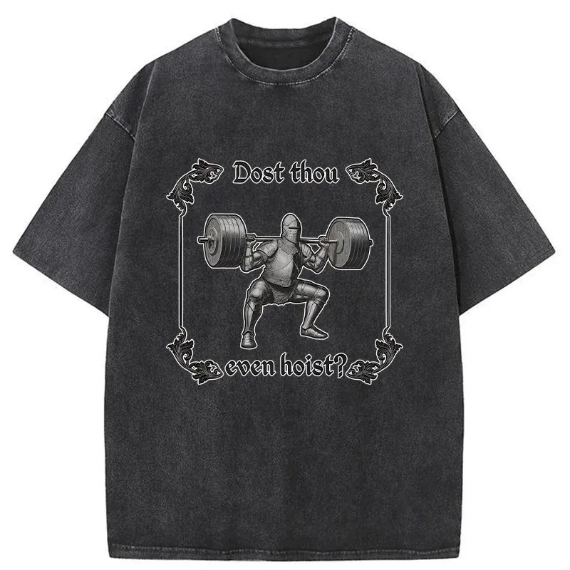 Tokyo-Tiger Knight Fitness Funny Washed T-Shirt