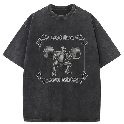 Tokyo-Tiger Knight Fitness Funny Washed T-Shirt