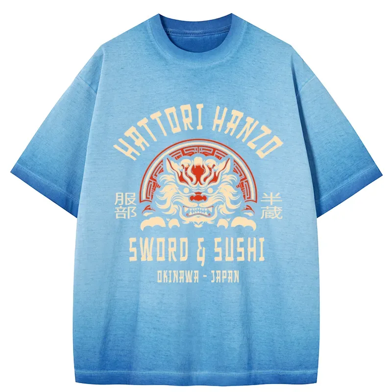 Tokyo-Tiger Hattori Hanzo Sword Gradient Washed T-Shirt