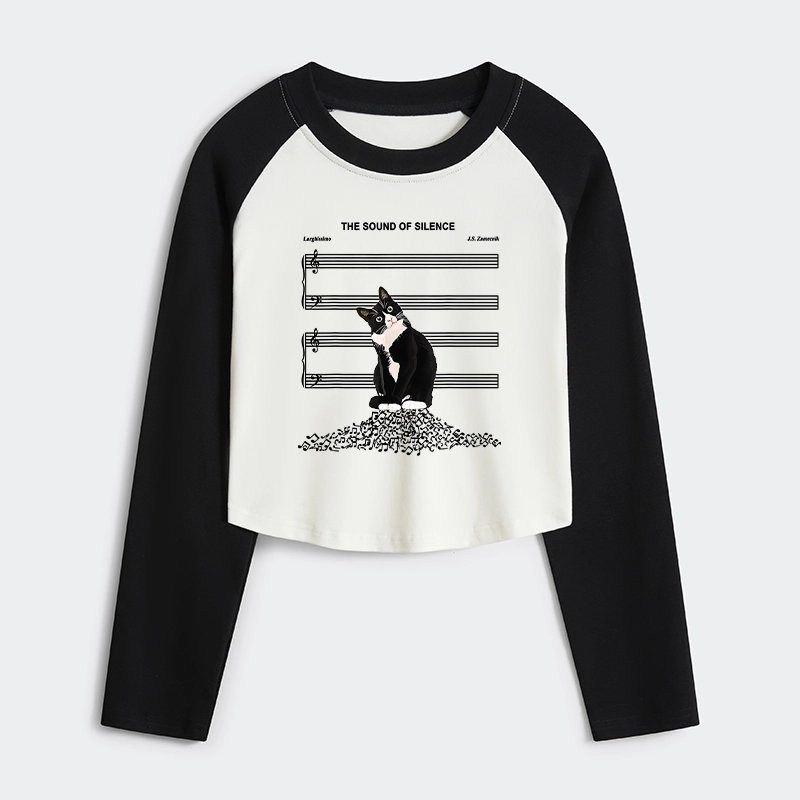 Tokyo-Tiger The Sound Of Silence Women's Crop Raglan T-Shirt