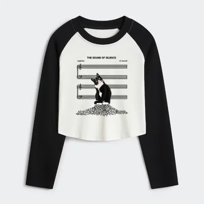 Tokyo-Tiger The Sound Of Silence Women's Crop Raglan T-Shirt