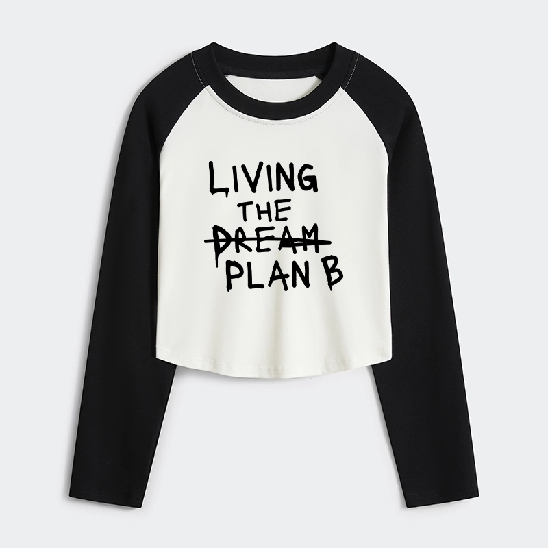 Tokyo-Tiger Implement Plan B Women's Crop Raglan T-Shirt