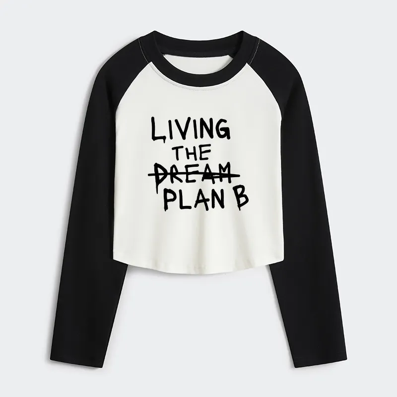 Tokyo-Tiger Implement Plan B Women's Crop Raglan T-Shirt