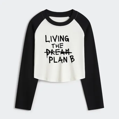 Tokyo-Tiger Implement Plan B Women's Crop Raglan T-Shirt