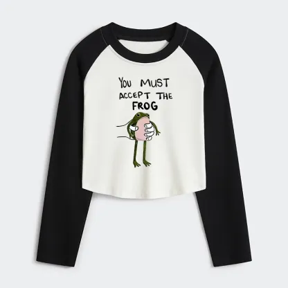 Tokyo-Tiger Accept This Frog Women's Crop Raglan T-Shirt