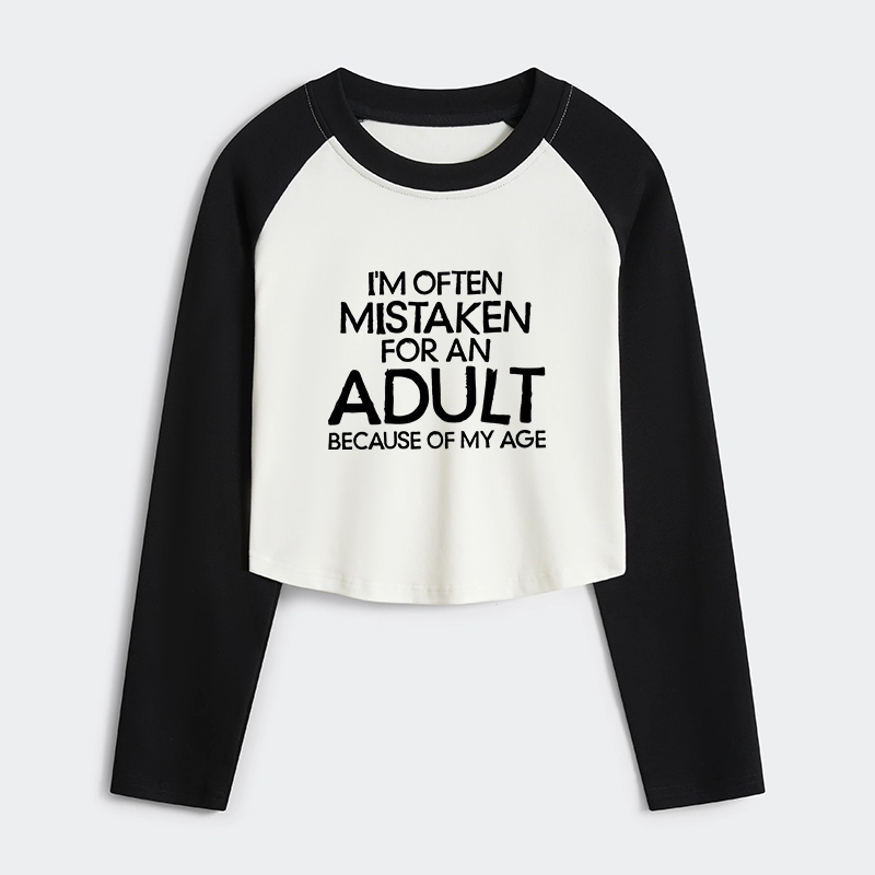 Tokyo-Tiger Old In Age But Young At Heart Women's Crop Raglan T-Shirt