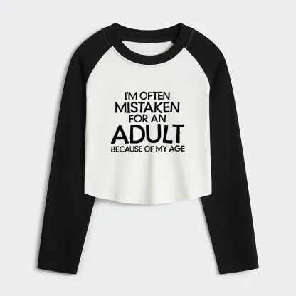 Tokyo-Tiger Old In Age But Young At Heart Women's Crop Raglan T-Shirt