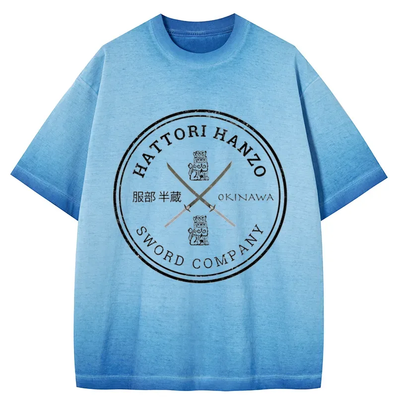 Tokyo-Tiger Hattori Hanzo Sword Company Gradient Washed T-Shirt