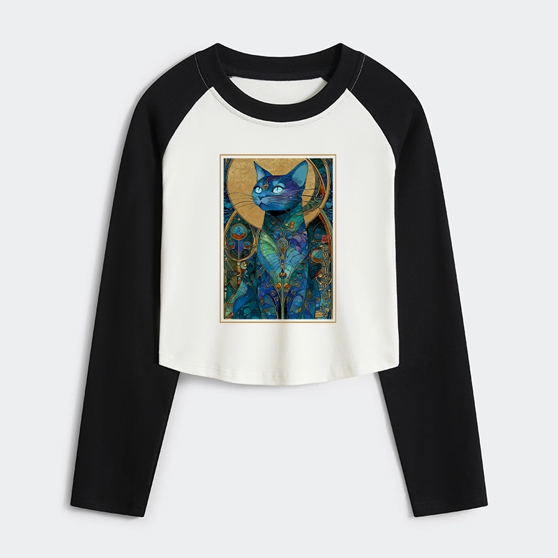 Tokyo-Tiger The Cat’s Plan To Rule Them All Women's Crop Raglan T-Shirt