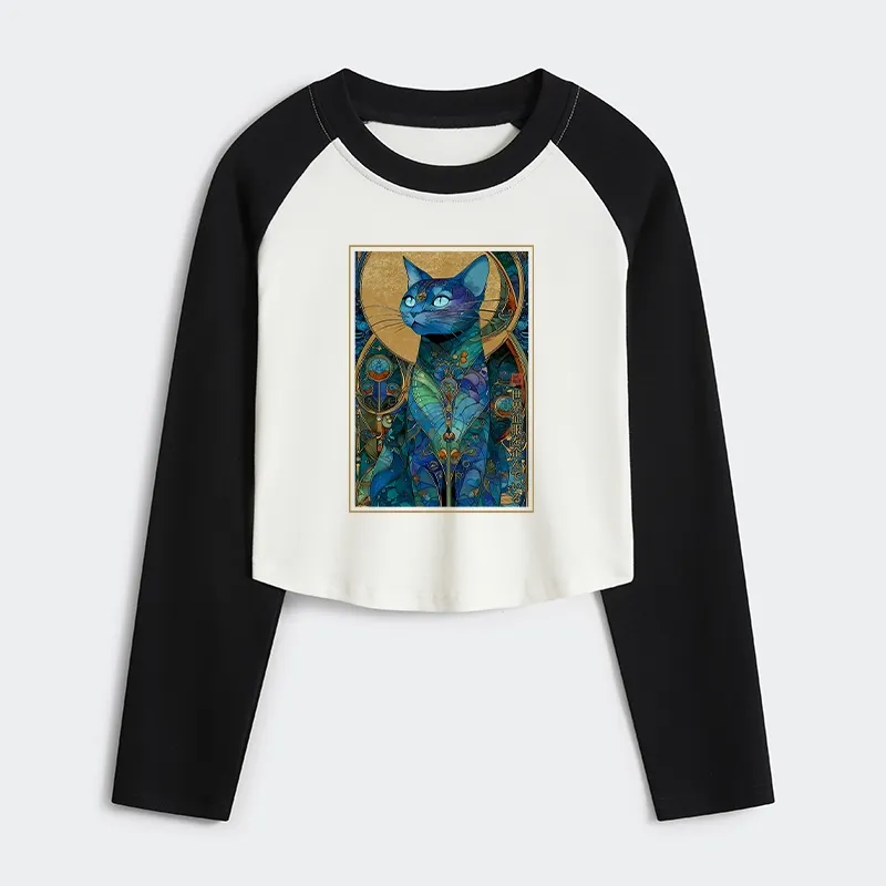 Tokyo-Tiger The Cat’s Plan To Rule Them All Women's Crop Raglan T-Shirt