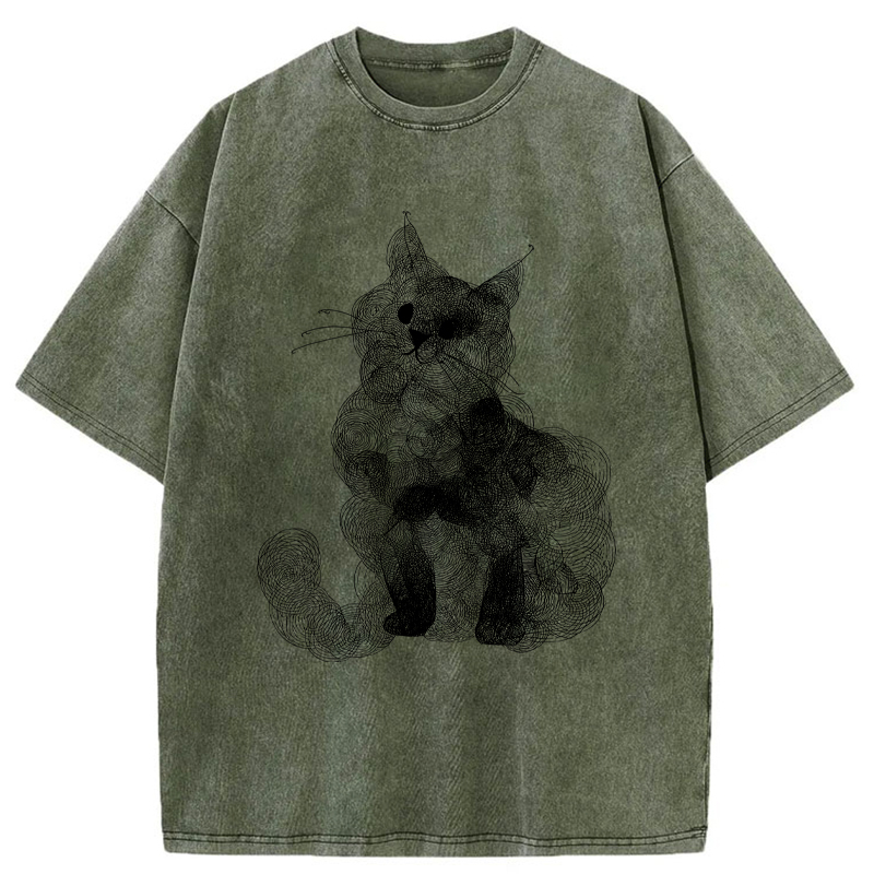 Tokyo-Tiger Whorls Of A Cat Washed T-Shirt