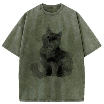 Tokyo-Tiger Whorls Of A Cat Washed T-Shirt