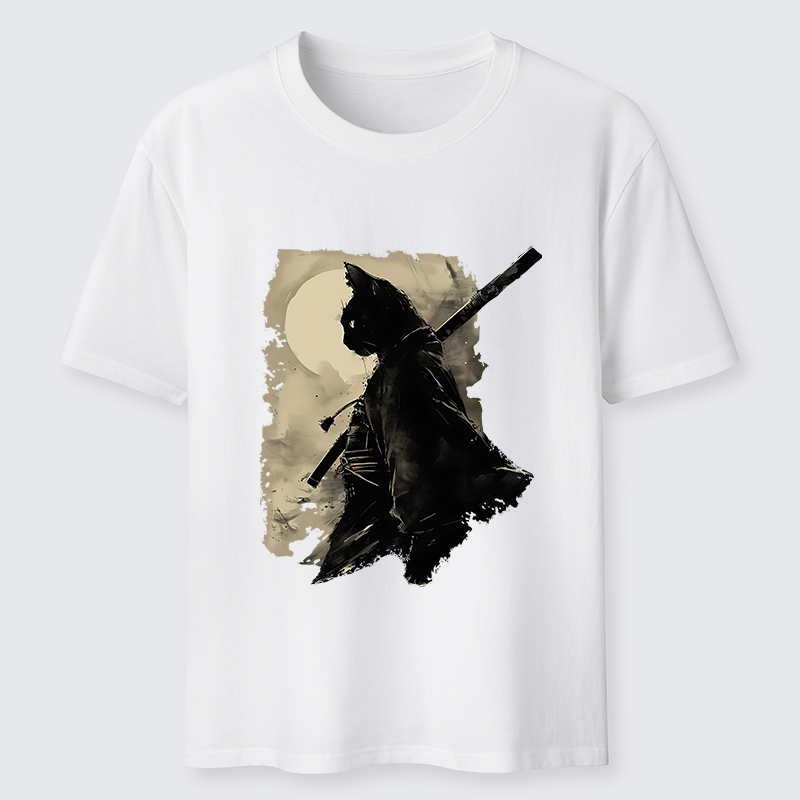 Tokyo-Tiger Under The Moon Cat Samurai Classic T-Shirt