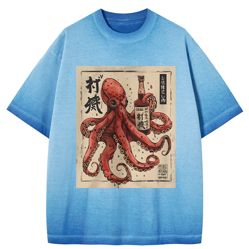 Tokyo-Tiger Osaka Saké Octopus Gradient Washed T-Shirt Sale