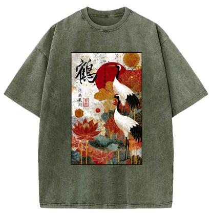 Tokyo-Tiger Under The Vermilion Sun Washed T-Shirt
