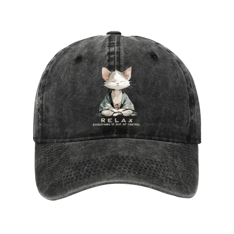 Tokyo-Tiger Zen Cat Relaxation，Everything's Out Of Control Washed Cap