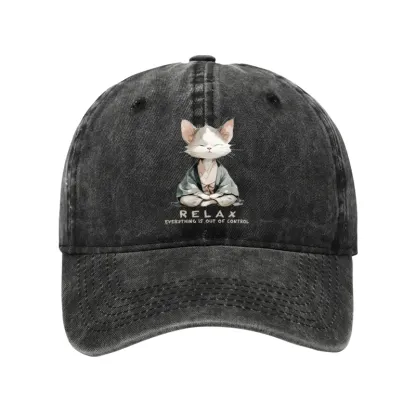 Tokyo-Tiger Zen Cat Relaxation，Everything's Out Of Control Washed Cap