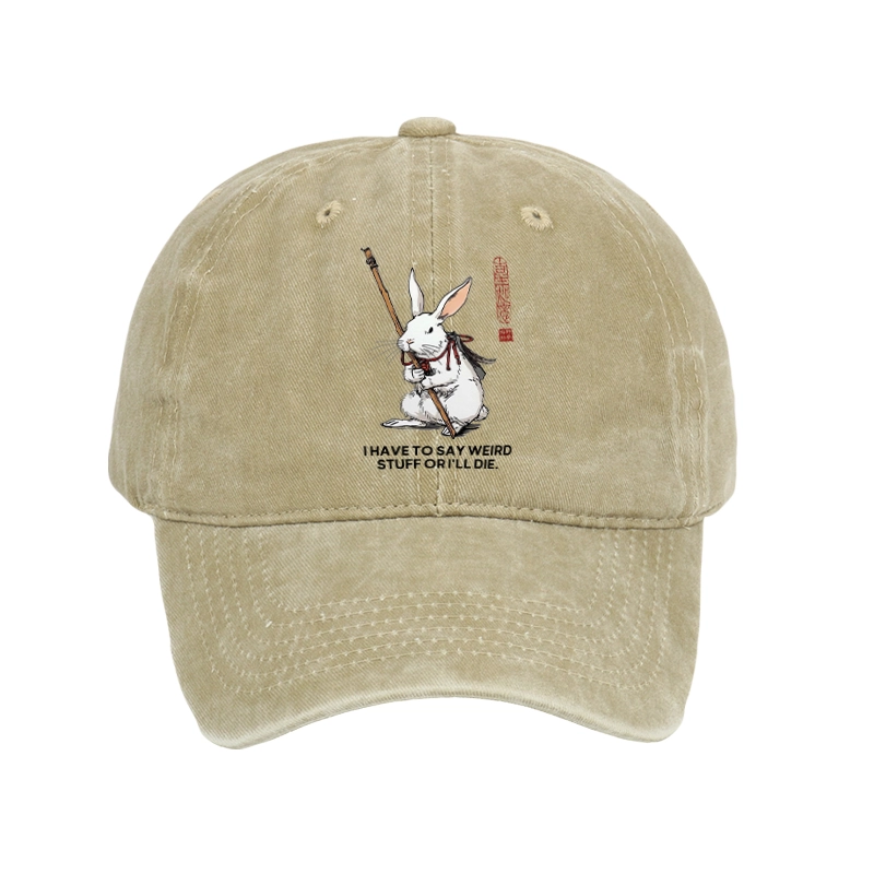 Tokyo-Tiger Rabbit Gotta Say Weird Stuff Or Die Washed Cap