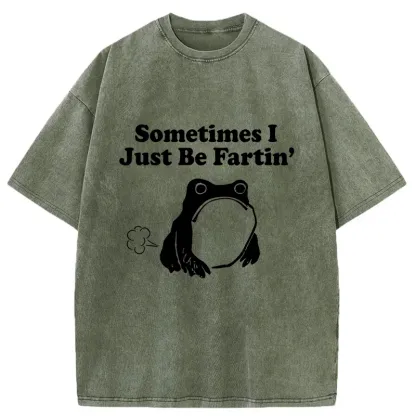 Tokyo-Tiger Farting Frog Washed T-Shirt