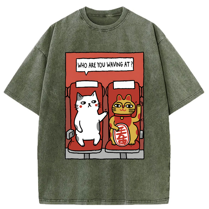 Tokyo-Tiger Who Are You Waving At Washed T-Shirt