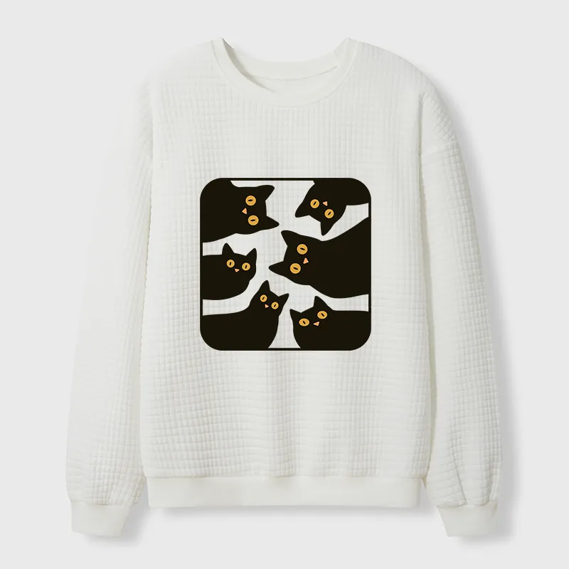 Tokyo-Tiger Cats Are Watching You Waffle Sweatshirt