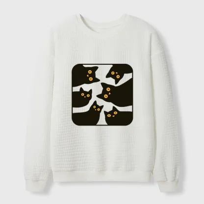 Tokyo-Tiger Cats Are Watching You Waffle Sweatshirt