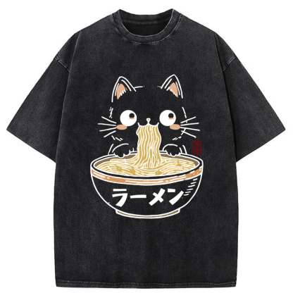 Tokyo-Tiger Purramen Time Washed T-Shirt